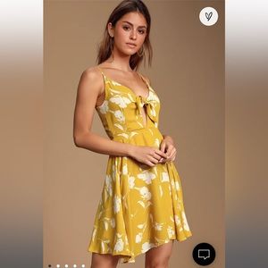 Lulu's Yellow Floral Mini Dress